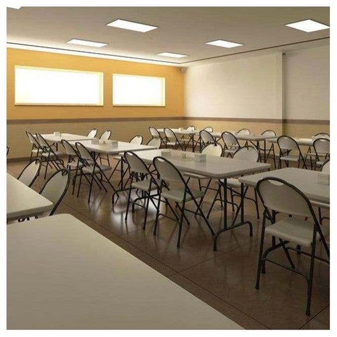 Correll 17-27" Adjustable Height Heavy Duty Blow-Molded Folding Table in Blue