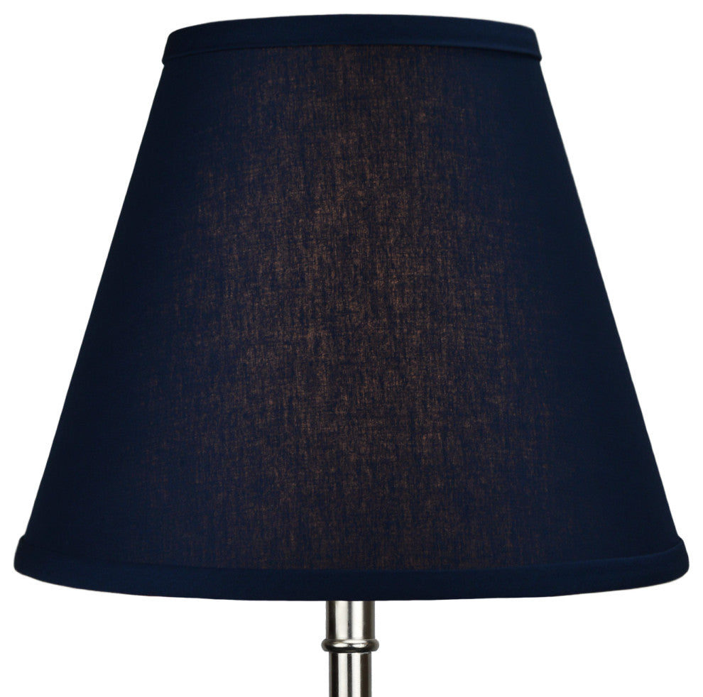 Fenchel Shades 6"x11"x9" Brass Spider Attachment Empire Lamp Shade, Linen Navy