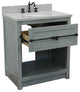 30" Single Vanity, Gray Ash, Gray Granite Top, Oval Sink