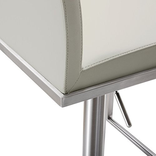 Amalfi Light Grey Stainless Steel Barstool - Grey