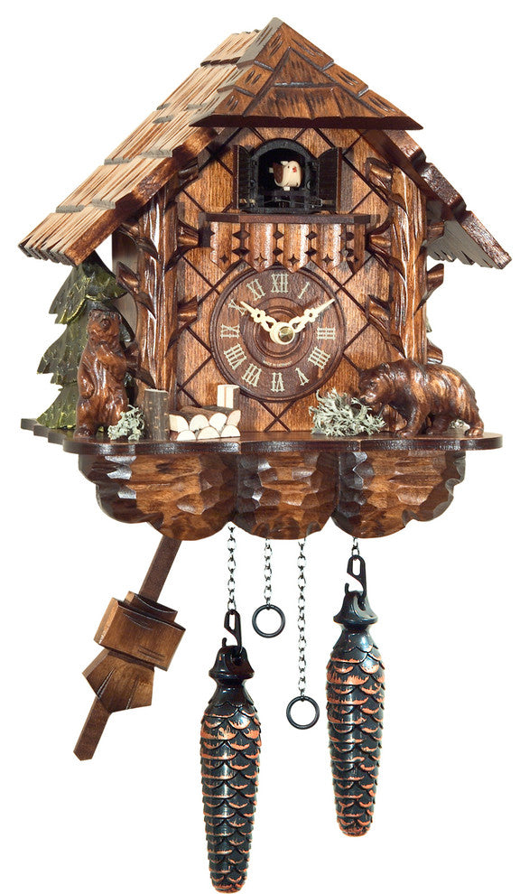 Carved Bears Engstler Battery-Operated Cuckoo Clock- Full Size