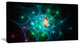 Light Blue Fractal Space Circles, Abstract Canvas Art Print, 32x16