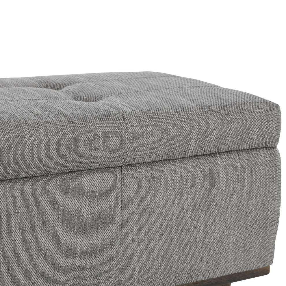 Louise Tufted Storage Bench 54", 17Hx54Wx15D, Gray