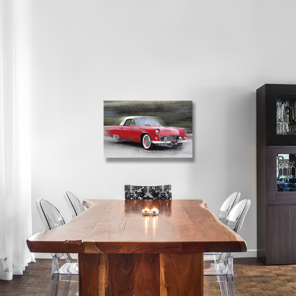"1955 Ford Thunderbird Watercolor" Fine Art Print
