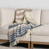 Crawford Belgian Linen Multicolor Throw Blanket Blanket, Sagebrush Multicolor