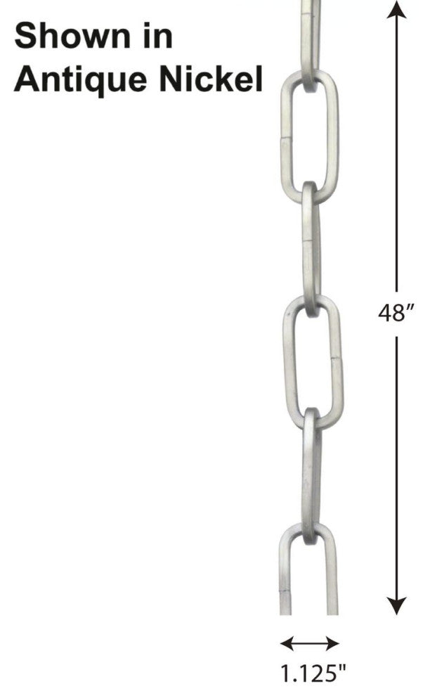 48" 9-gauge Gloss White Square Profile Accessory Chain