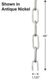 48" 9-gauge Gloss White Square Profile Accessory Chain