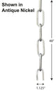 48" 9-gauge Gloss White Square Profile Accessory Chain