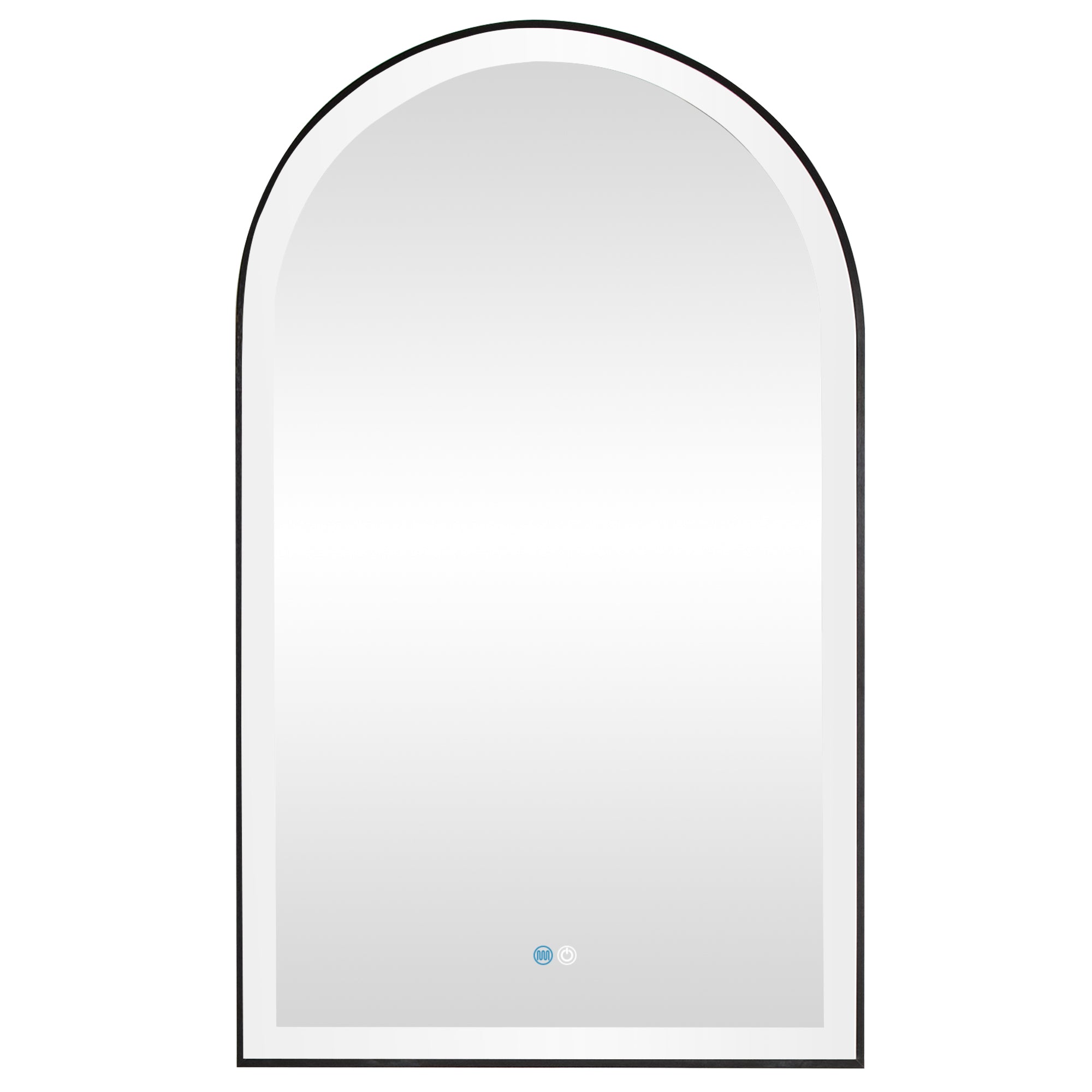 Estartit Oval LED Wall Mount Mirror, Brushed Black, 24" W X 40" H