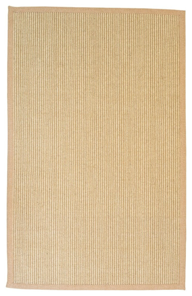 Natural Area Rugs 100% Natural Fiber Wisdom Beige Jute Wool Rug, 8' X 10'