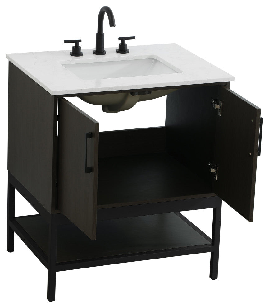 Home Living 30" Single Bathroom Vanity, Mocha Brown