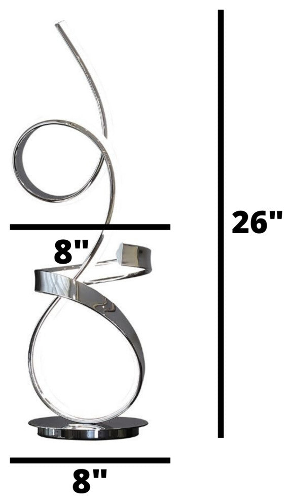 Amsterdam Dimmable Integrated LED Table Lamp with Touch Dimmer, Chrome