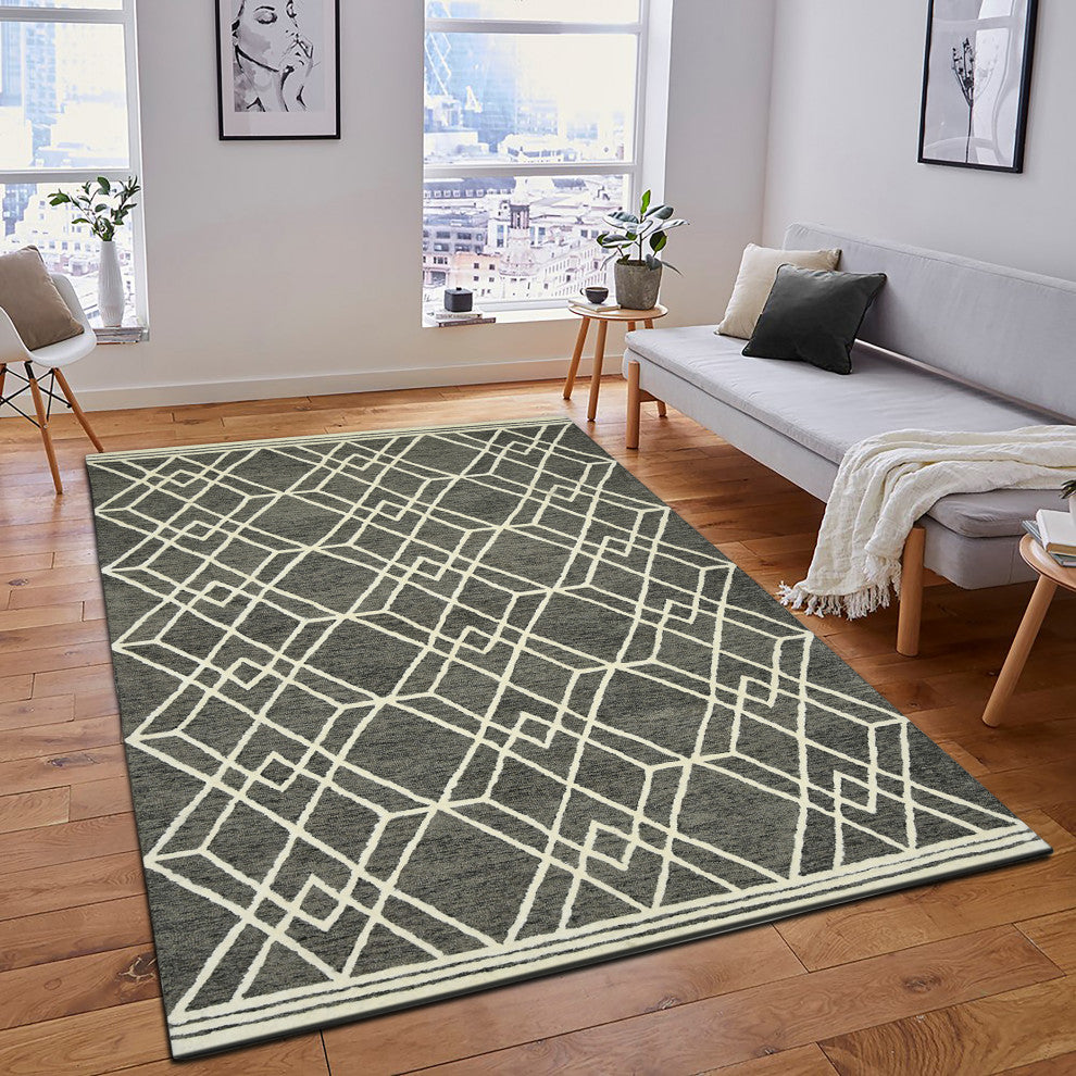 Vista Duncan Area Rug, Taupe, 9' x 13', Geometric