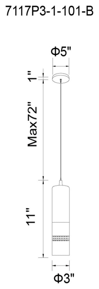 Stowe LED Down Mini Pendant With Black & Wood Finish