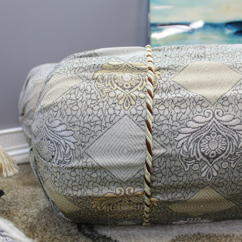 Natural Geo Gray/Ivory Gao Takiya Bolster Pillow, Set of 2