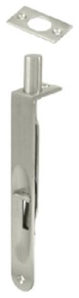 Nuk3y 6" Flush Bolt Round Corner, Satin Nickel