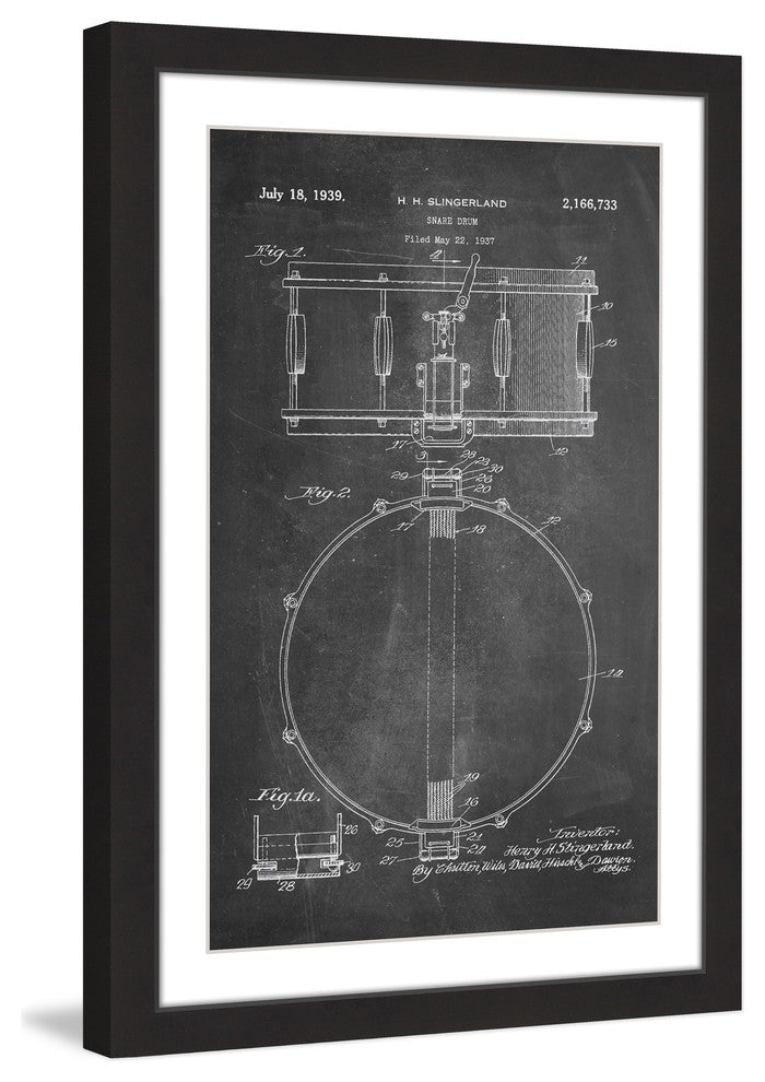 "Snare Drum 1939 Chalk" Framed Painting Print