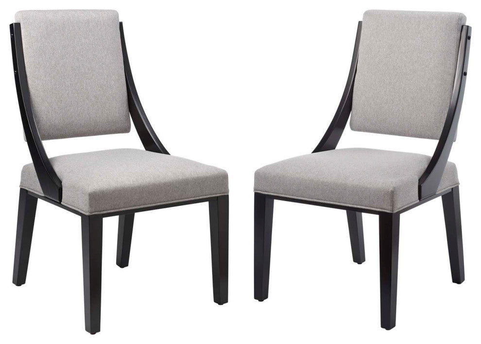 Cambridge Upholstered Fabric Dining Chairs, Set of 2, Light Gray