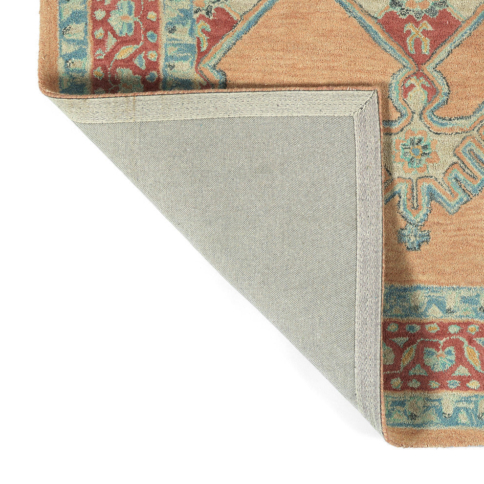 Charlotte Collection Peach 4'' x 6'' Rectangle Indoor Area Rug