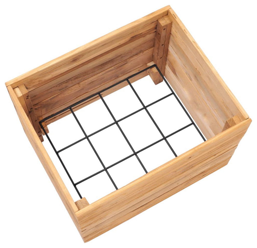 Vidaxl Raised Bed 19.7"x15.7"x15" Recycled Teak and Steel