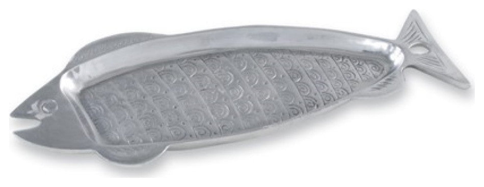Fun Fish Shaped Silver Embellished Serving Tray
