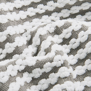 Chain Tweed Knit Throw Blanket, Grey