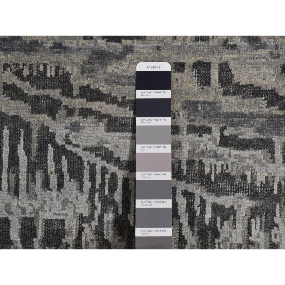 Cloud Gray, THE LOST BRANCHES, Silk With Wool, Hand Knotted, Rug, 8'10"x12'2"