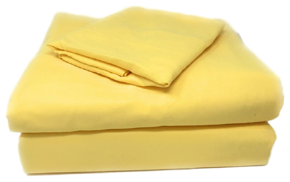 Solid Super Soft Colorful Bed Sheet Sets, Yellow, California King