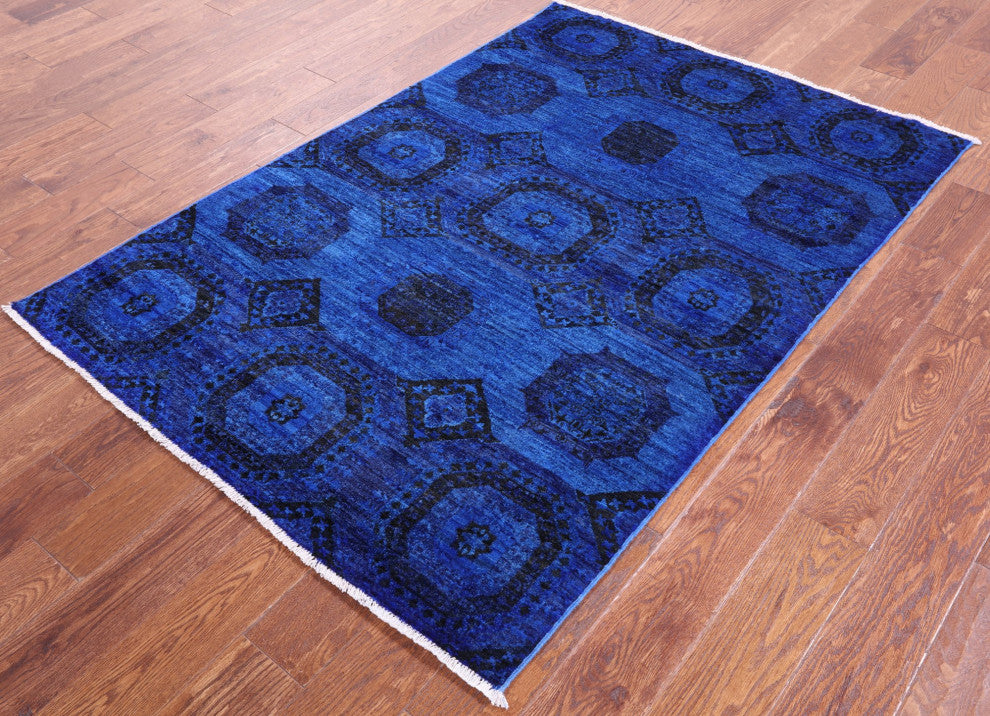 3' 11" X 5' 9" Handmade Mamluk Overdyed Full Pile Wool Rug - Q12731