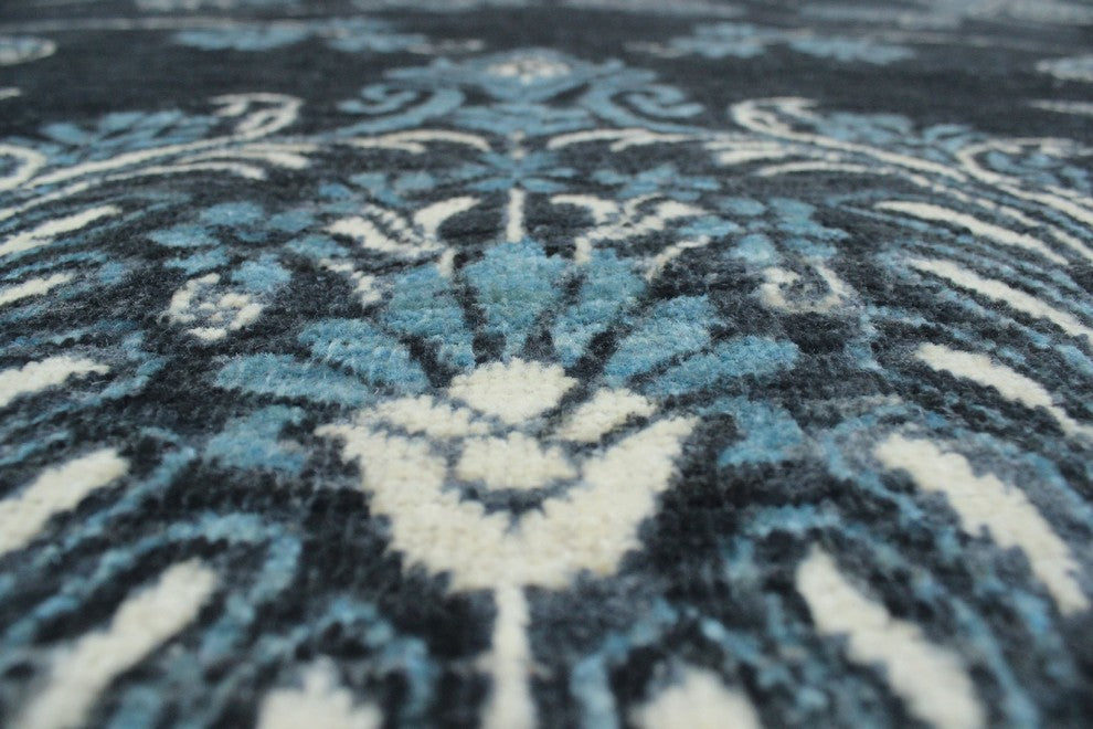Fine Chobi Hafeez Gray/Ivory Rug, 8'x10'5