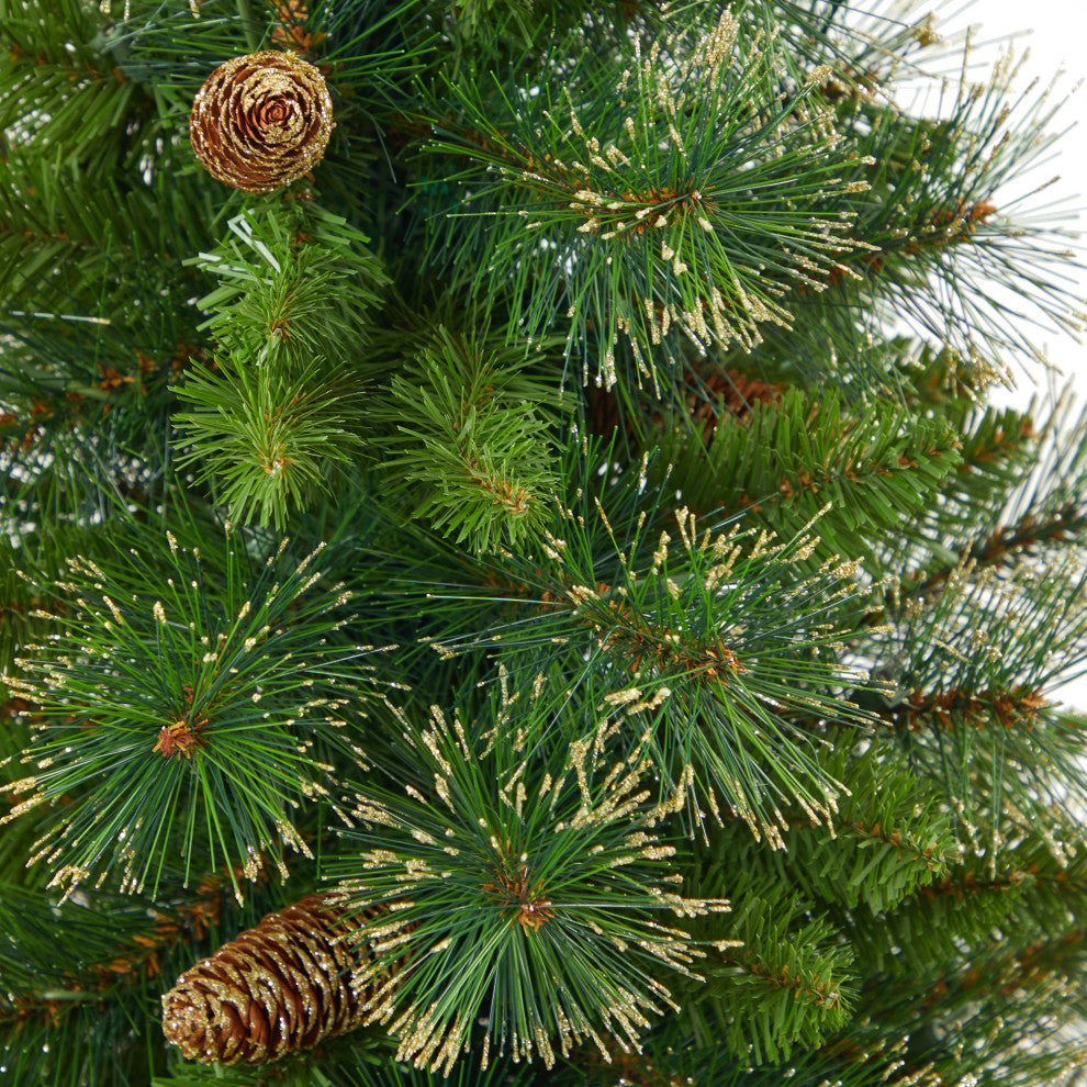 50" Golden Tip Washington Pine Christmas Tree wt 100 Clear Lights, Pine Cones
