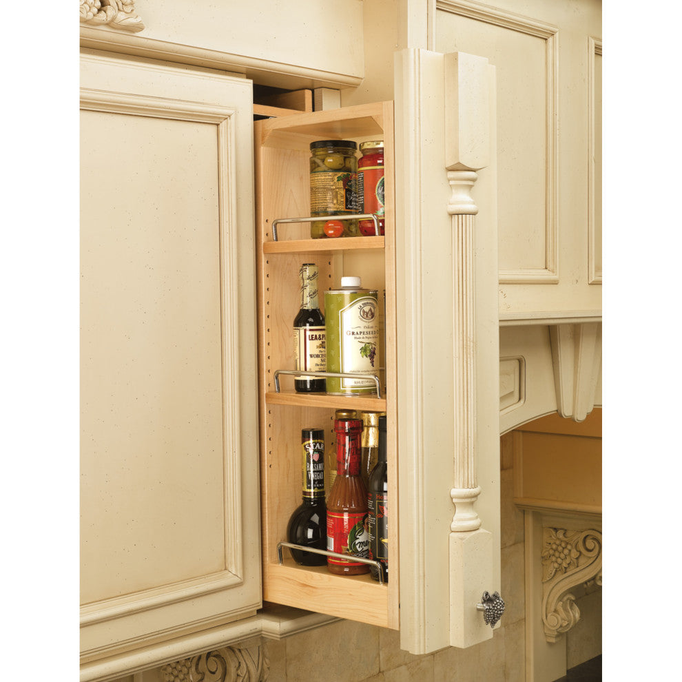 Wood Wall Filler Pull Out for 33" H New Kitchen Applications, 6"W