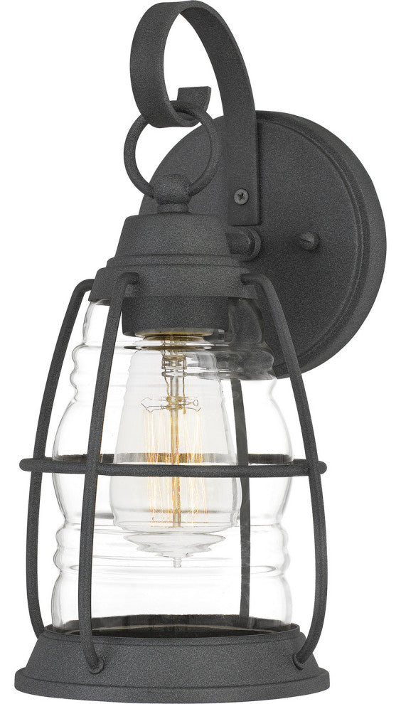 Quoizel AMR8406MB One Light Outdoor Lantern, Mottled Black Finish