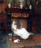 Eugene Siberdt By The Fire, 20"x25" Gallery Wrapped Canvas Print