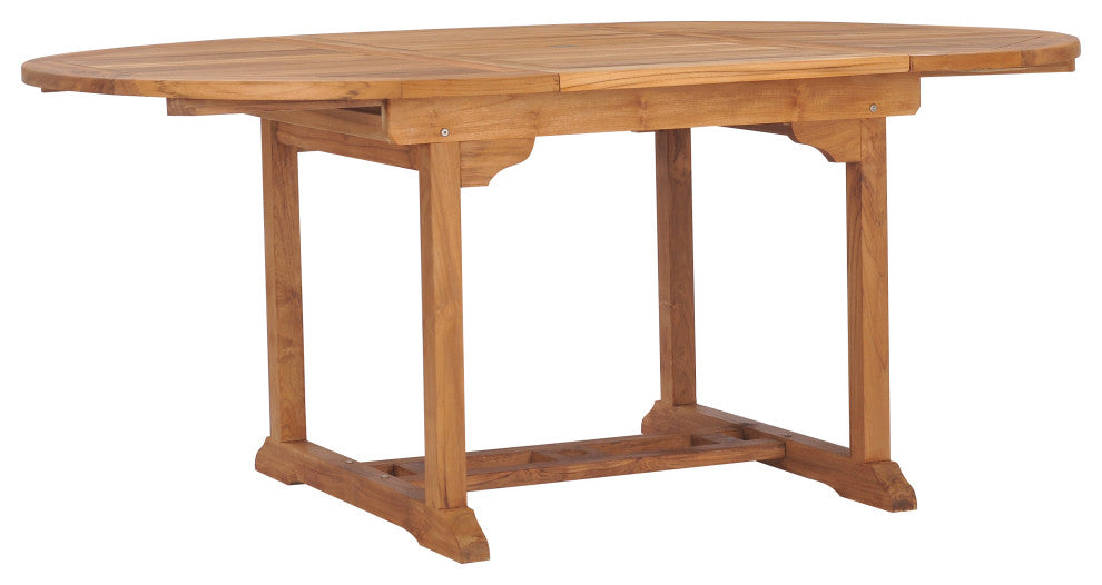 Teak Wood Orleans Round Outdoor Patio Extension Dining Table