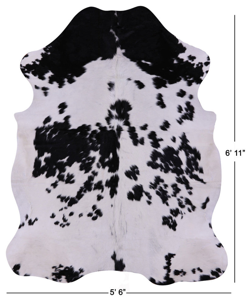 Organic Natural Hair-On Cowhide Area Rug 6' 11" X 5' 6" C1496