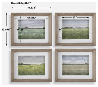 Uttermost Quiet Meadows Framed Prints, Set of 4