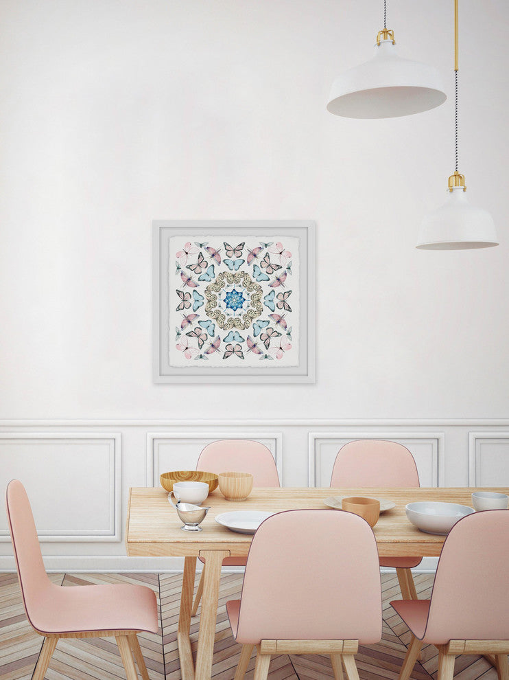 "Kaleidoscope Butterflies" Framed Painting Print, 24"x24"