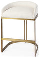 29" Off White and Gold Low Back Counter Stool