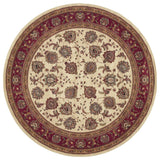 Aiden Traditional Vintage Inspired Ivory/Red Rug, 8' Round