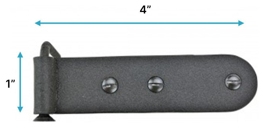 Black Shutter Gate Strap Hinge 4" L Galvanized Steel Wrought Iron Pack of 3