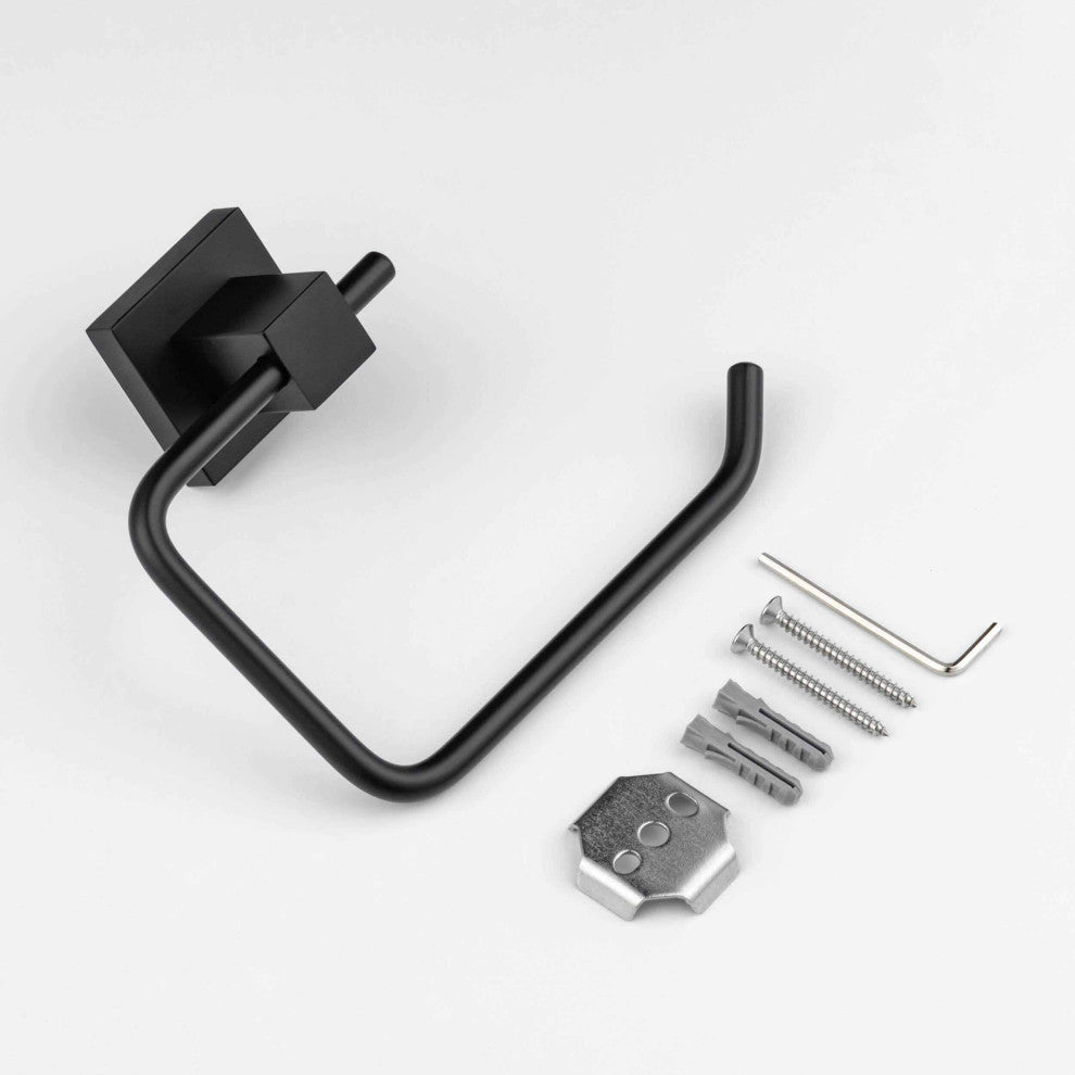 Cube Bathroom Toilet Paper Holder, Matte Black