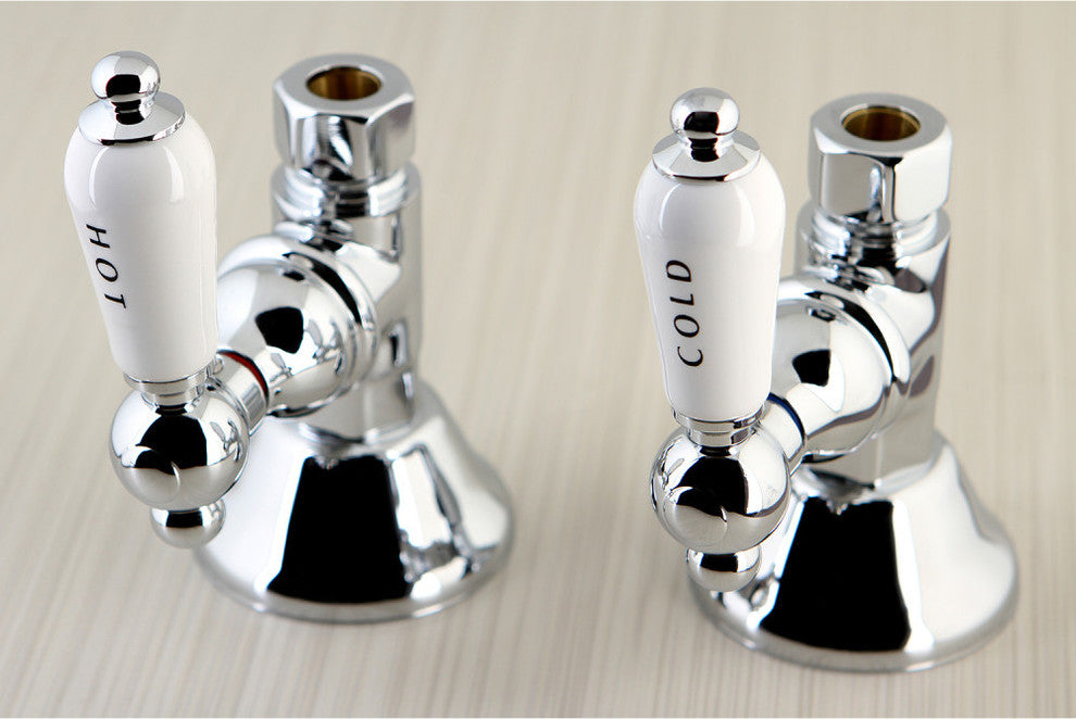 Kingston Brass Straight Stop Shut Off Valve, Polished Chrome