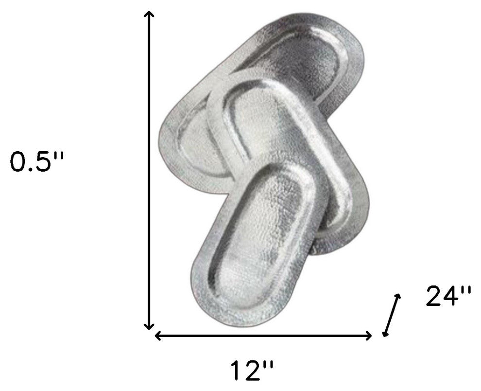 Capsule Shaped Hammered Tray