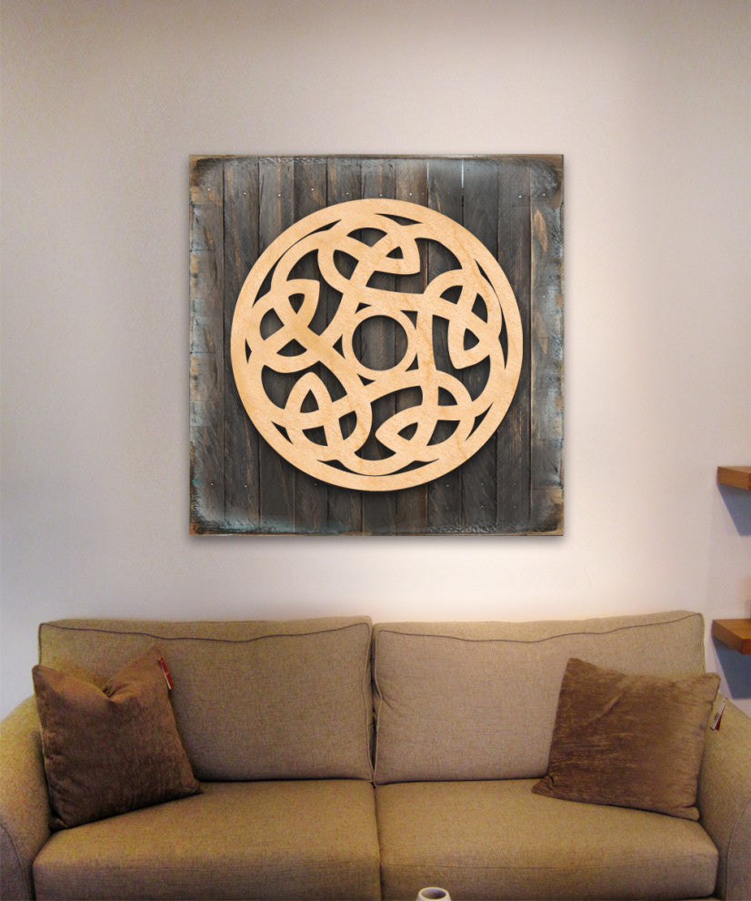 Celtic Spiral Wood Wall Decor, 24x24