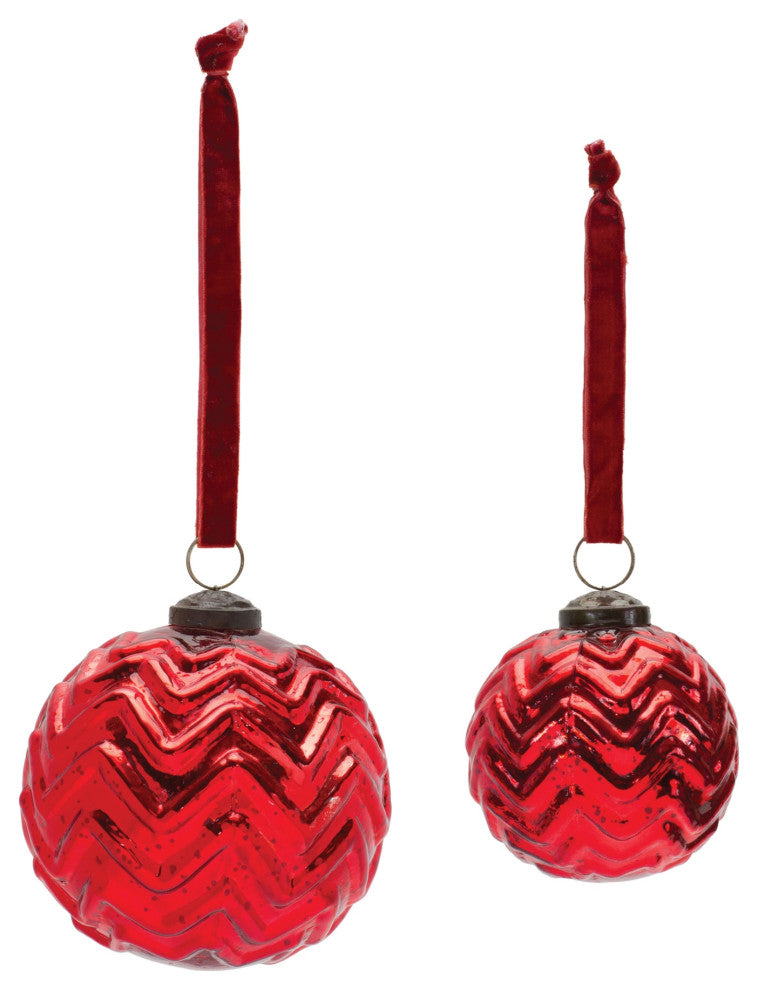 Mercury Glass Ball Ornament, 4-Piece Set