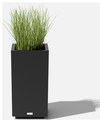 Veradek Block Series Pedestal Planter, Black, Short