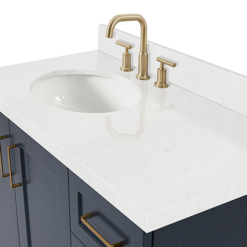 Ariel Taylor 42" Left Offset Single Oval Sink Bathroom Vanity
