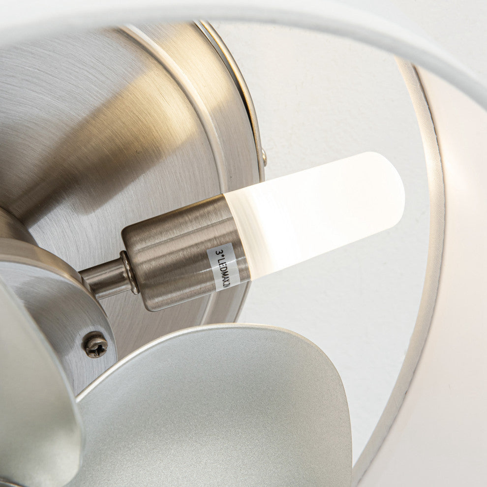 Whose Lamp 12.6" Modern Sand Nickel Small Flush Mount Ceiling Fan