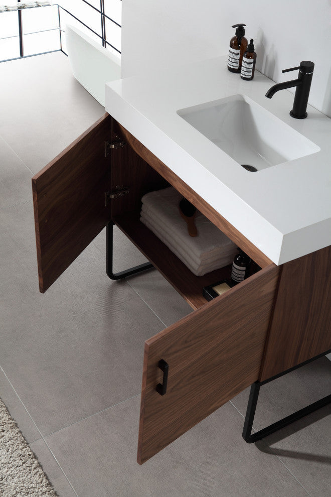 Cartisan Design Veemon Dual Mount Vanity, Walnut, 36"